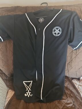 Blackcraft Cult Button-Up Baseball Jersey with White Trim